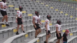 West De Pere football players complete 9/11 Memorial Stair Climb