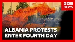 Albania's anti-government demonstrations continue for fourth day | BBC News