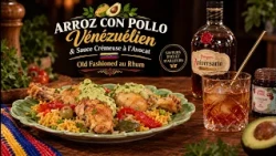 La Table de Maria: Arroz con Pollo Vénézuélien & Sauce Crémeuse à l’Avocat | Old Fashioned au Rhum