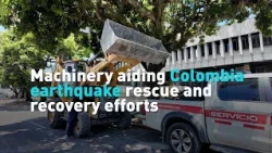 Machinery aiding Colombia earthquake rescue and recovery efforts