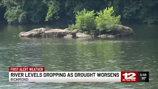 River levels dropping as drought worsens