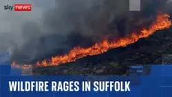 Major incident declared as wildfire rages in Suffolk
