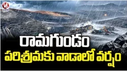 Heavy Rain Lashes At Ramagundam Industrial Area | V6 News