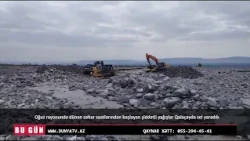 Oğuz rayonunda dünən səhər saatlarından başlayan şiddətli sel