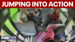 Students stop moving school bus after driver has medical emergency