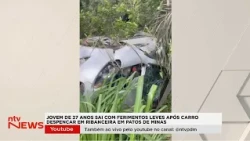 27-year-old survives with only minor injuries after car plunges down ravine in Laranjeiras