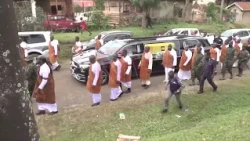 Hundreds line road as King Oyo makes final journey to Karambi tombs