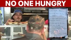 A Bronx pizzeria owner’s sign to people eating from his trash: ‘Come inside’