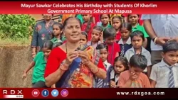 Mayur Sawkar Celebrates His Birthday with Students Of Khorlim Government Primary School At Mapusa