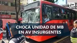Two Mexico City Metrobús units crash on Insurgentes Avenue; at least 17 people injured