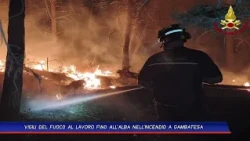 FIREFIGHTERS WORK UNTIL DAWN AT THE GAMBATESA FIRE