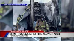 I-70 eastbound reopened near Georgetown after semitrailer fire