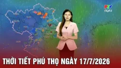 Phu Tho Weather on 7/17/2026 | Scattered showers and thunderstorms at night and morning, clouds c...