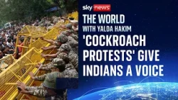 Students descend on New Delhi in 'cockroach protests'