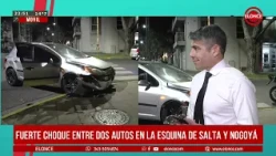 Fuerte choque entre dos autos en la esquina de Salta y Nogoyá