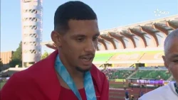 Statement from Moroccan runner Imad Boujida after winning the gold medal in the 800-meter race at...