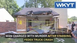 Man charged with murder after Lexington stabbing, FedEx truck crash