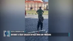 A robot caused a sensation in Unirii Square in Timișoara