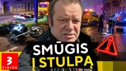 Avarija Vilniaus centre: motociklas rėžėsi į stulpą