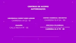 These are the official drop-off locations for donations in Bogotá!