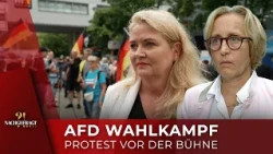 AfD Election Campaign in Berlin-Lichtenberg: Protests at Heinrich-Dathe-Platz