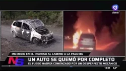 Car completely destroyed by fire