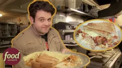 Adam Takes On Giant 12 Egg Southwestern Exposure Omelette In Seattle | Man V Food With Adam Richman