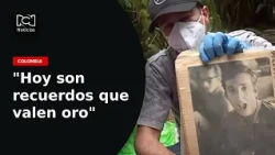 Periodista José Fernando Patiño rompió en llanto tras hallar fotos de su padre entre los escombros
