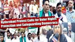 Hyderabad Protest Calls for Voter Rights Protection and Safeguarding Democracy