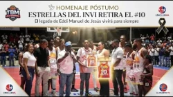 Las Estrellas del INVI retires Eddi Manuel de Jesús's number 10 jersey and presents it to his family