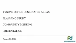 Tysons Office Designated Areas Planning Study Community Meeting: Aug. 27, 2026