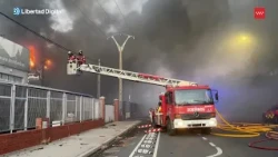 MADRID | Espectacular incendio sin víctimas en una nave industrial de Leganés