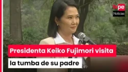 President Keiko Fujimori visits the grave of her father, Alberto Fujimori, two years after his death