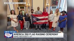 Hamilton County courthouse raises the America 250 flag