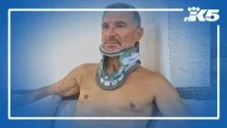 Man partially pulled out of plane window mid-air speaks out