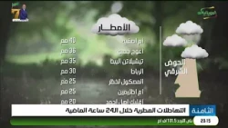 التهاطلات المطرية خلال الـ24 ساعة الماضية