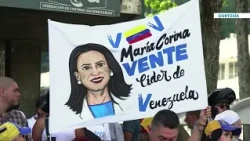 Venezuelans rally in Medellín demanding the return of María Corina Machado to her country