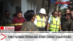 Pemkot Palembang Tertibkan Kabel Internet Semrawut di Jalan Protokol