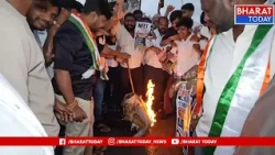 Malkajgiri: Effigy burning! 😲 Demand for resignation | Slogans demanding Modi's apology...| BT