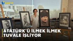 HE IS WEAVING ATATÜRK'S IMAGE, THREAD BY THREAD, ONTO THE CANVAS.
