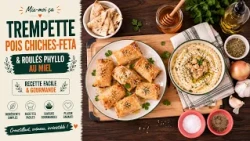 Mix-moi ça: Trempette Pois Chiches-Feta & Roulés Phyllo au Miel