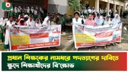 প্রধান শিক্ষকের নামধরে পদত্যাগের দাবিতে ক্ষুদে শিক্ষার্থীদের বিক্ষোভ | Bagerhat | School Students