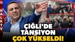 ÇİĞLİ'DE ORTALIK FENA KARIŞTI! İlk meclis toplantısında AKP'ye geçen başkana su şişesi fırlatıldı!
