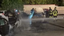 Three vehicles destroyed by fire last night on Via Skanderbeg in Isernia - 10/27/2026