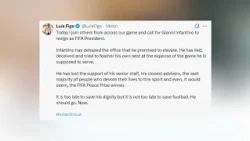 El exfutbolista Luis Figo pide la dimisión de Infantino