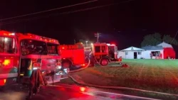 Watch | Crews in Franklin County respond to overnight garage fire