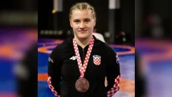 Veronika Vilk nakon osvajanja srebrne medalje na Europskom U20 prvenstvu