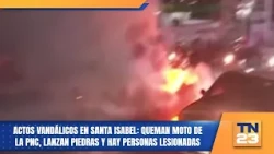 Vandalism in Santa Isabel: PNC motorcycle torched, stones thrown, and injuries reported