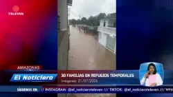 30 families in temporary shelters due to Orinoco River flooding - El Noticiero midday broadcast 0...
