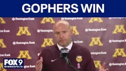 MN Gophers Coach P.J. Fleck, players on Iowa win